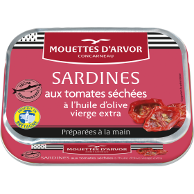Sardines aux tomates séchées et à l’huile d’olive vierge extra