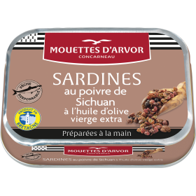 Sardines au poivre de Sichuan à l'huile d'olive vierge extra