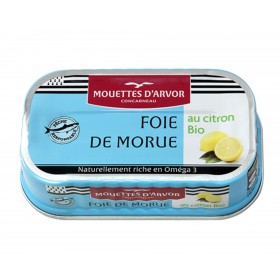 Foie de morue finement fumé au citron Bio