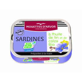 Sardines à l'huile de lin et de colza BIO Bleu Blanc Coeur